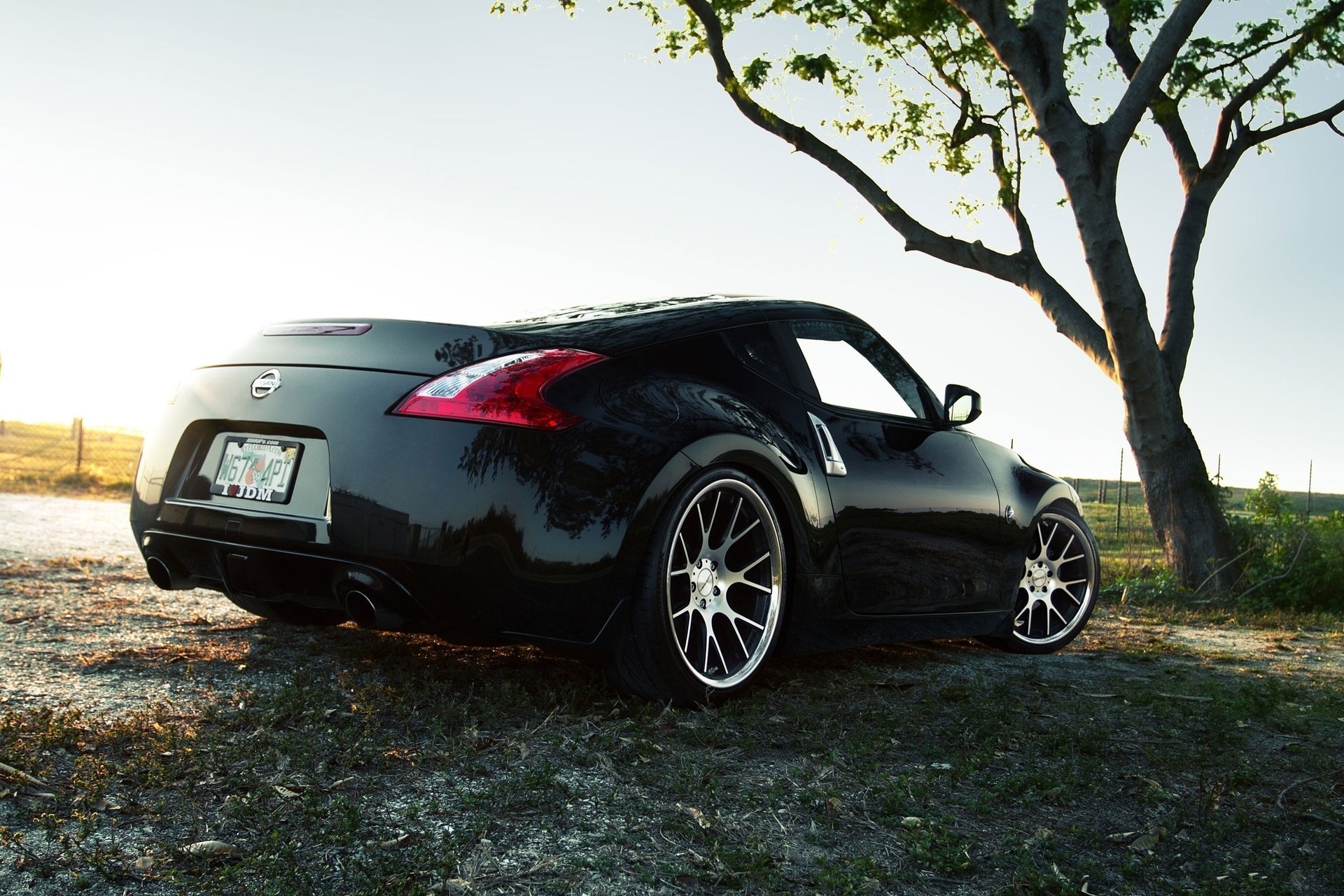 nissan 370z машины авто тюнинг природа небо трава