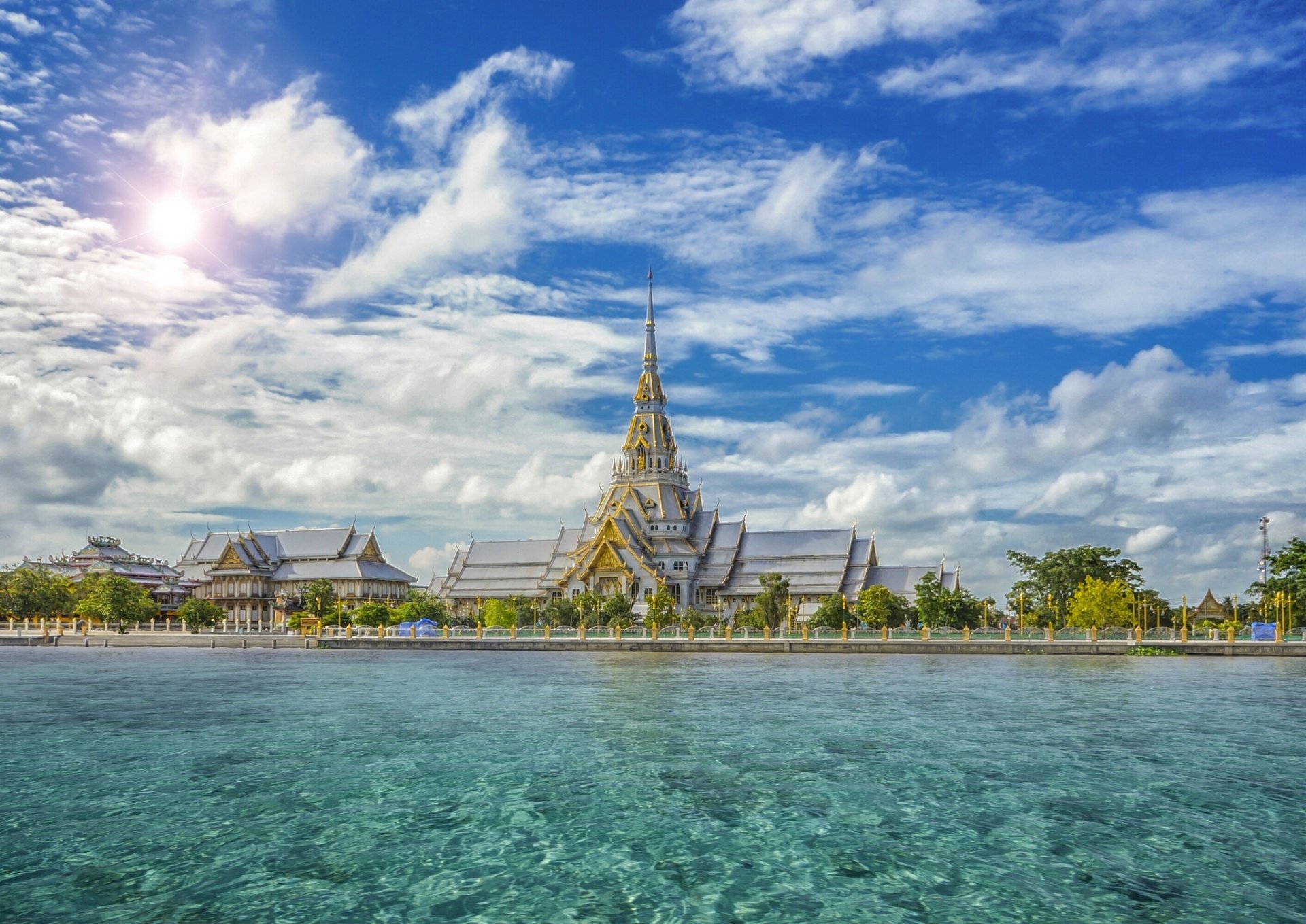 othorn храм chachoengsao провинция таиланд тайланд храм набережная вода