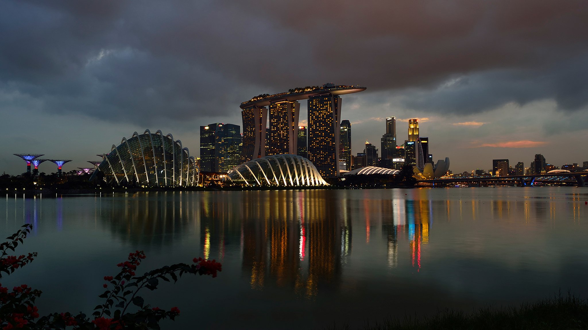 сингапур marina bay sands ночь казино