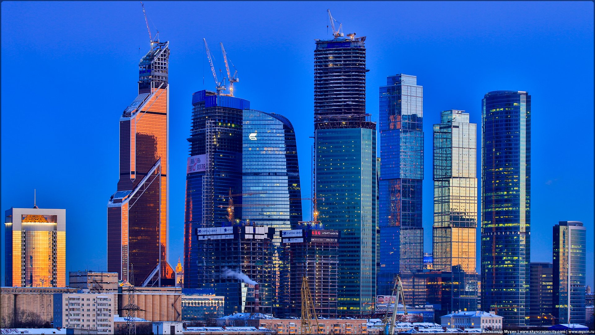 москва москва-сити ночь башня 2000 меркурий сити тауэр федерация око евразия город столиц башня на набережной закат небо вид зима обои