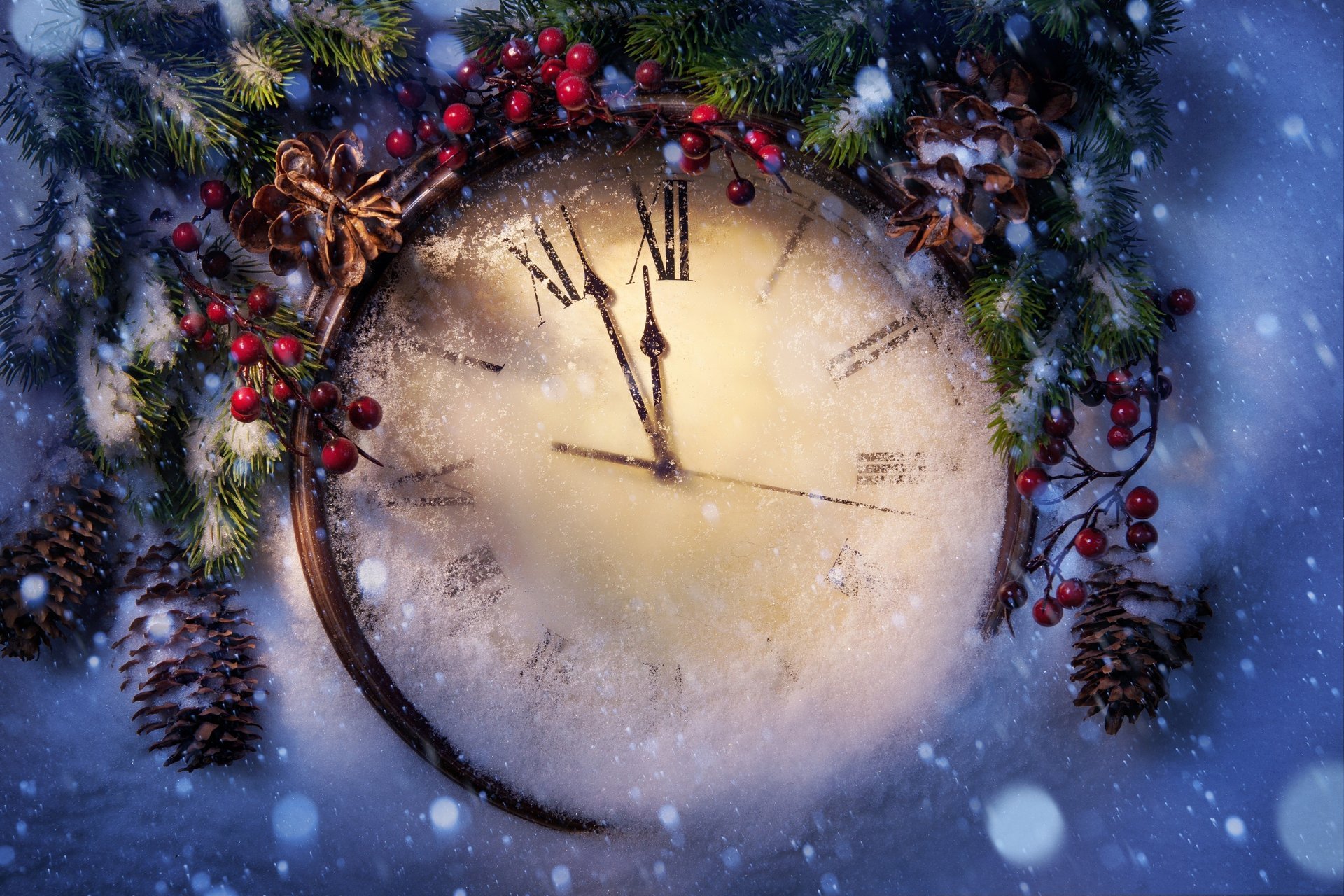 christmas новый год new year рождество снег clock праздник