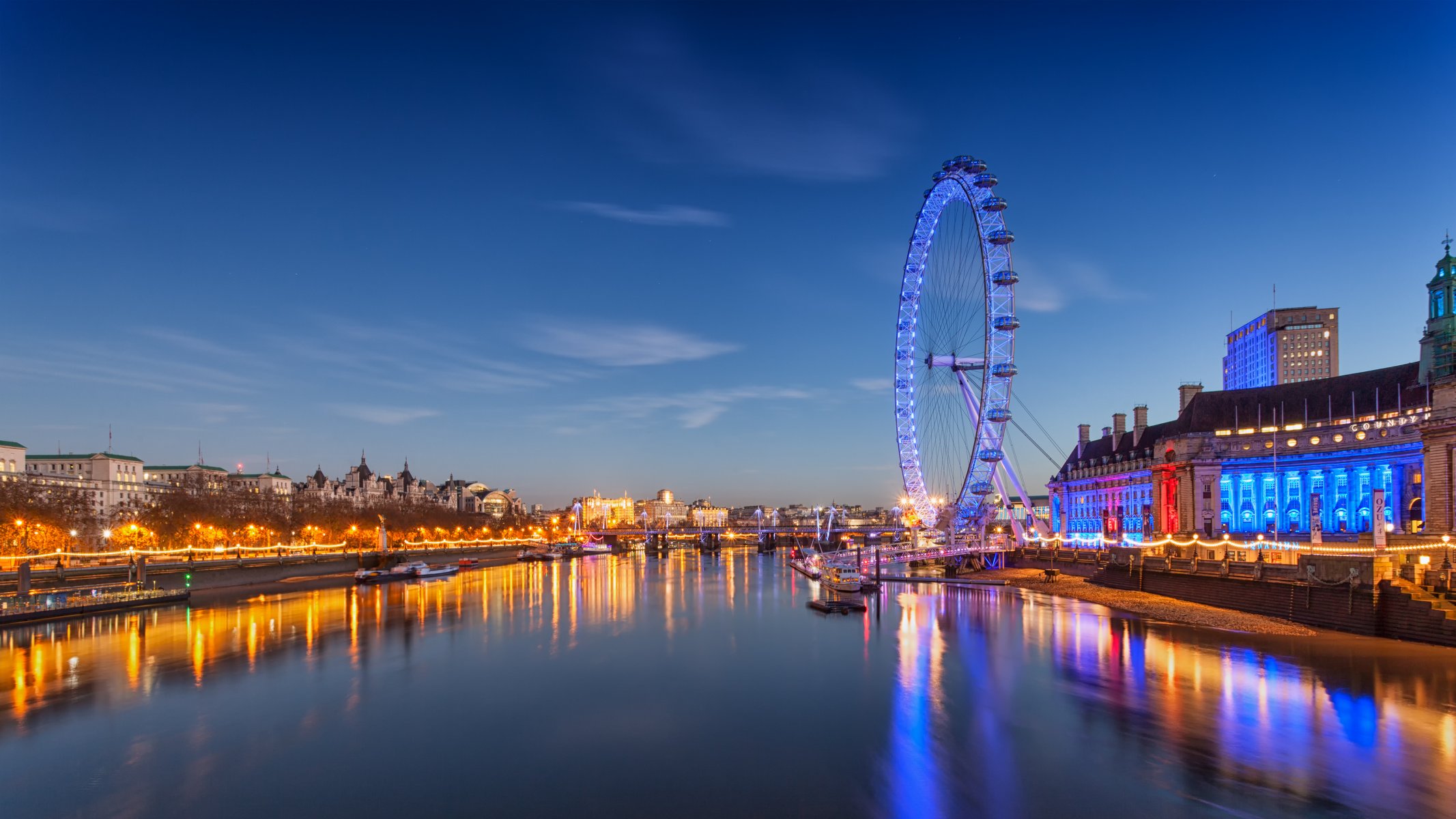 англия лондон london eye река огни небо облака
