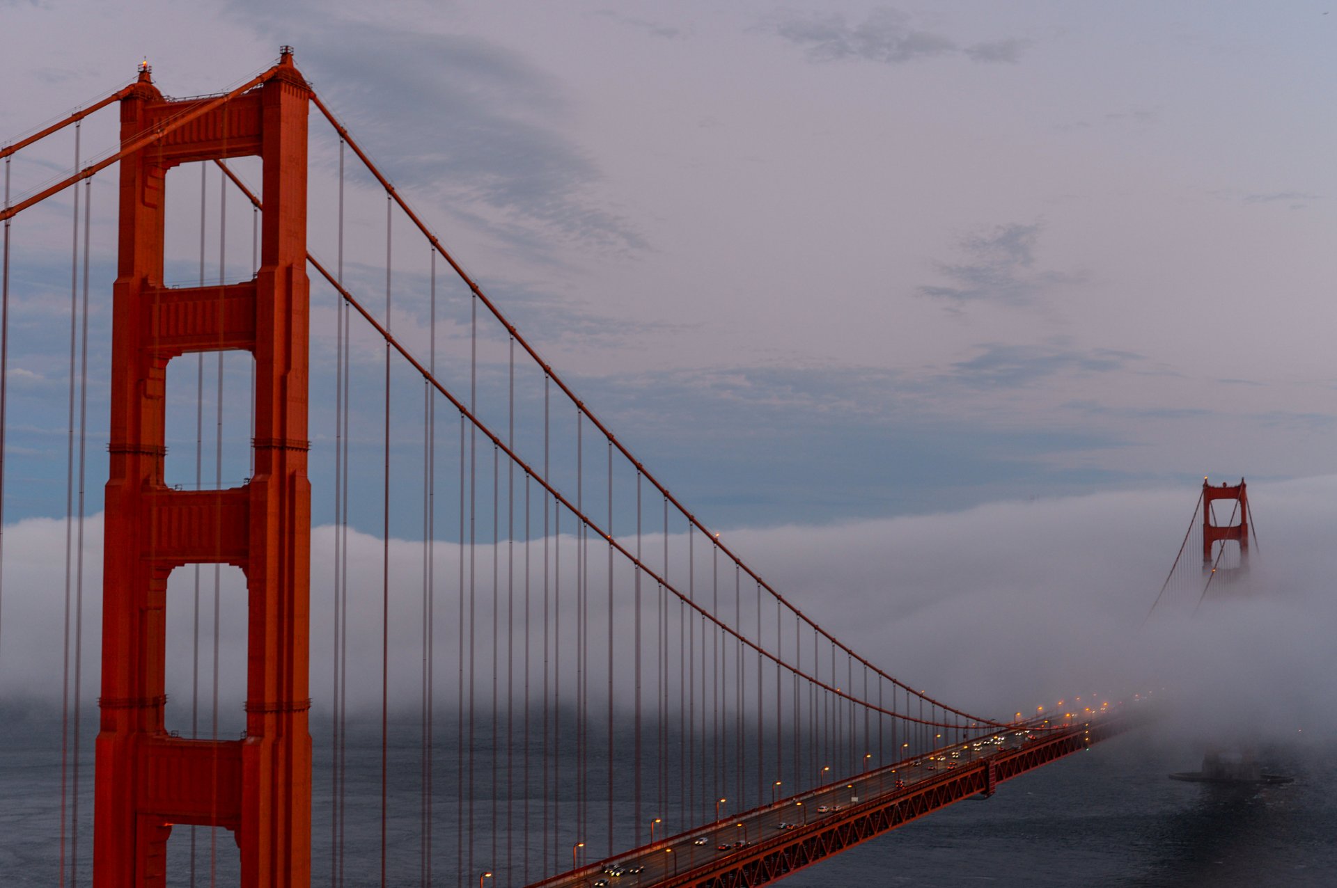 kalifornia san francisco most golden gate mgła