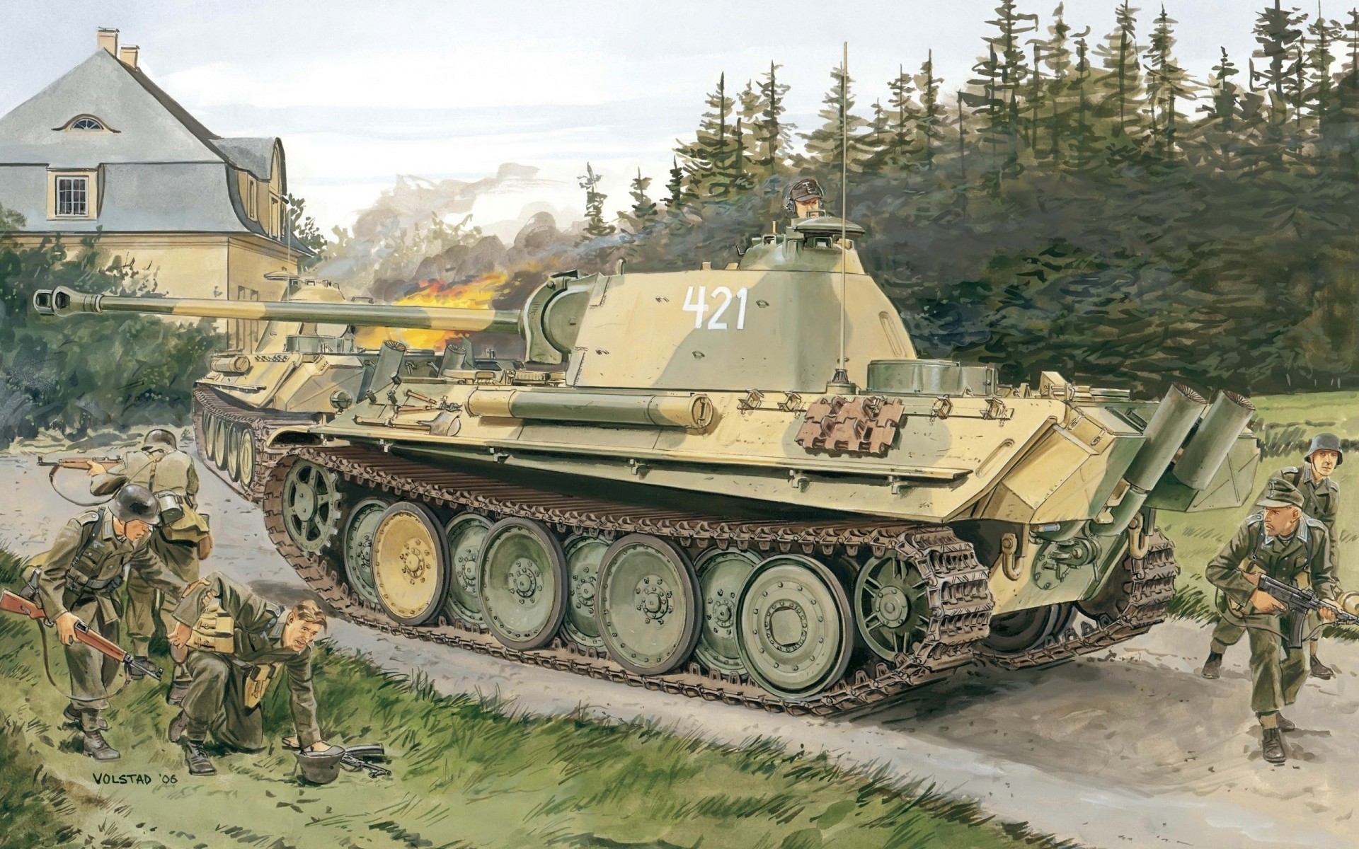 немецкий panzerkampfwagen v средне-тяжёлый танк рисунок