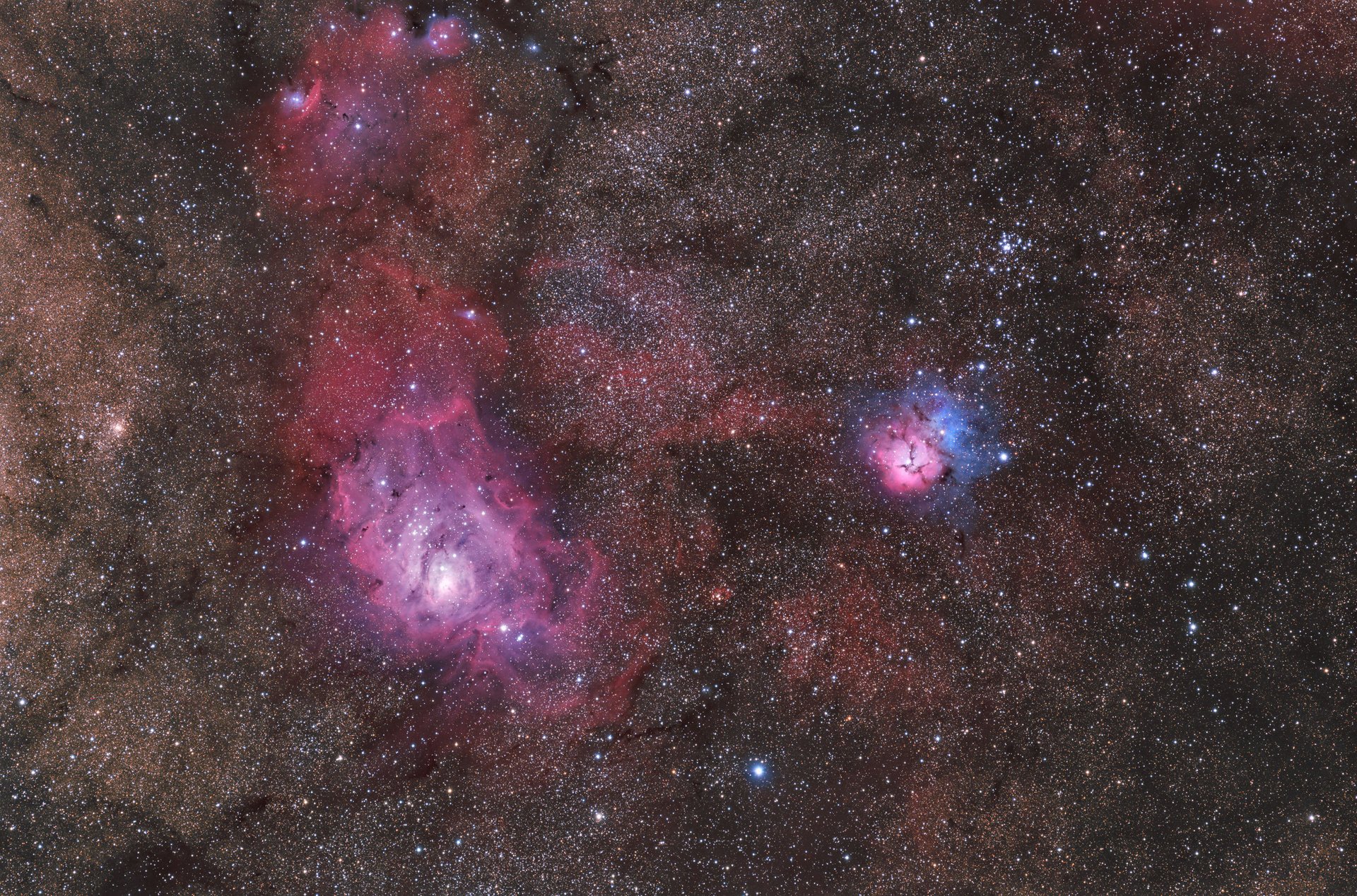 ngc 6559 m20 мессье m8 туманность космос