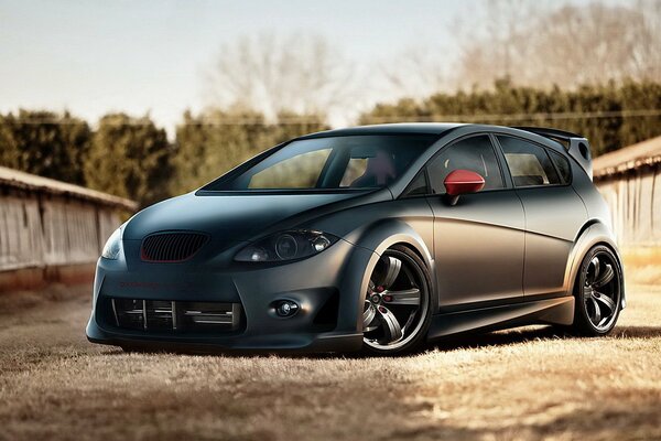 Black car vehicle w tuningu