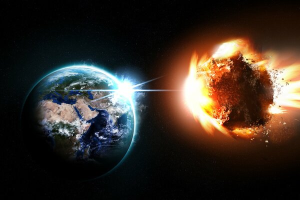 Asteroida w płomieniach leci w kierunku Ziemi