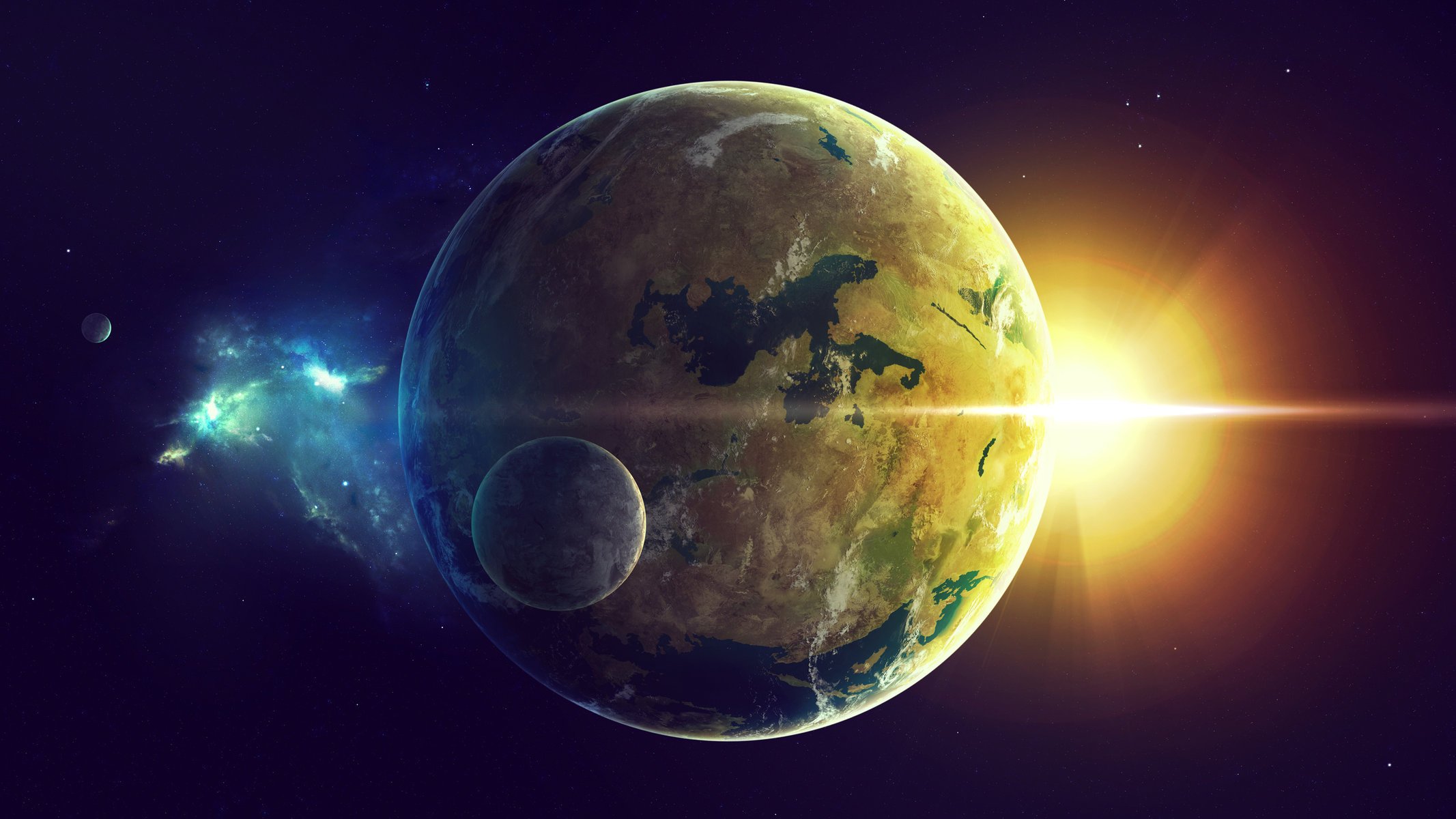 planet land sci fi oceans star two light