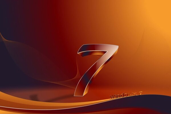 Logo Windows 7 na pomarańczowym tle