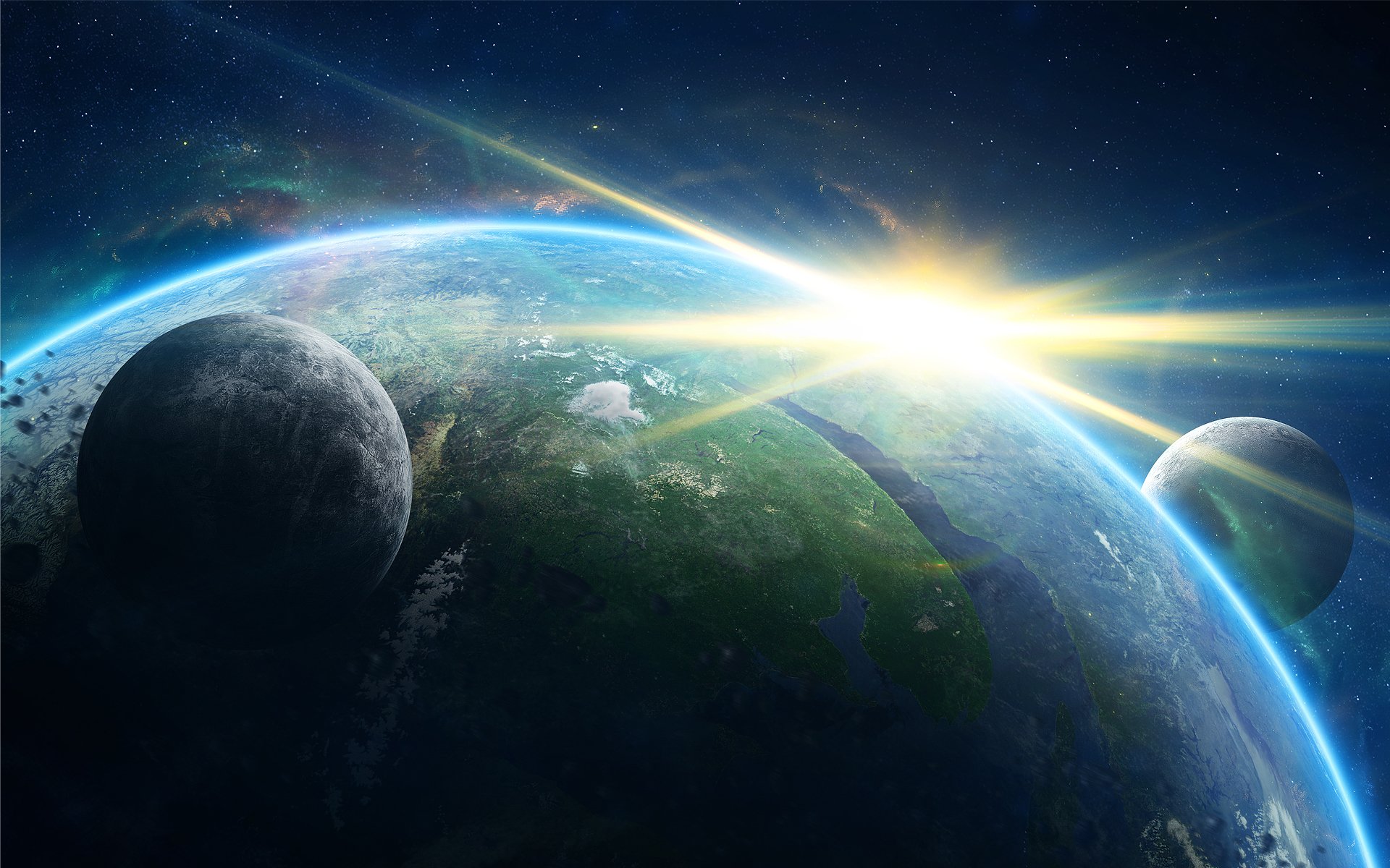 kosmos planeta satelity ziemia słońce gwiazda