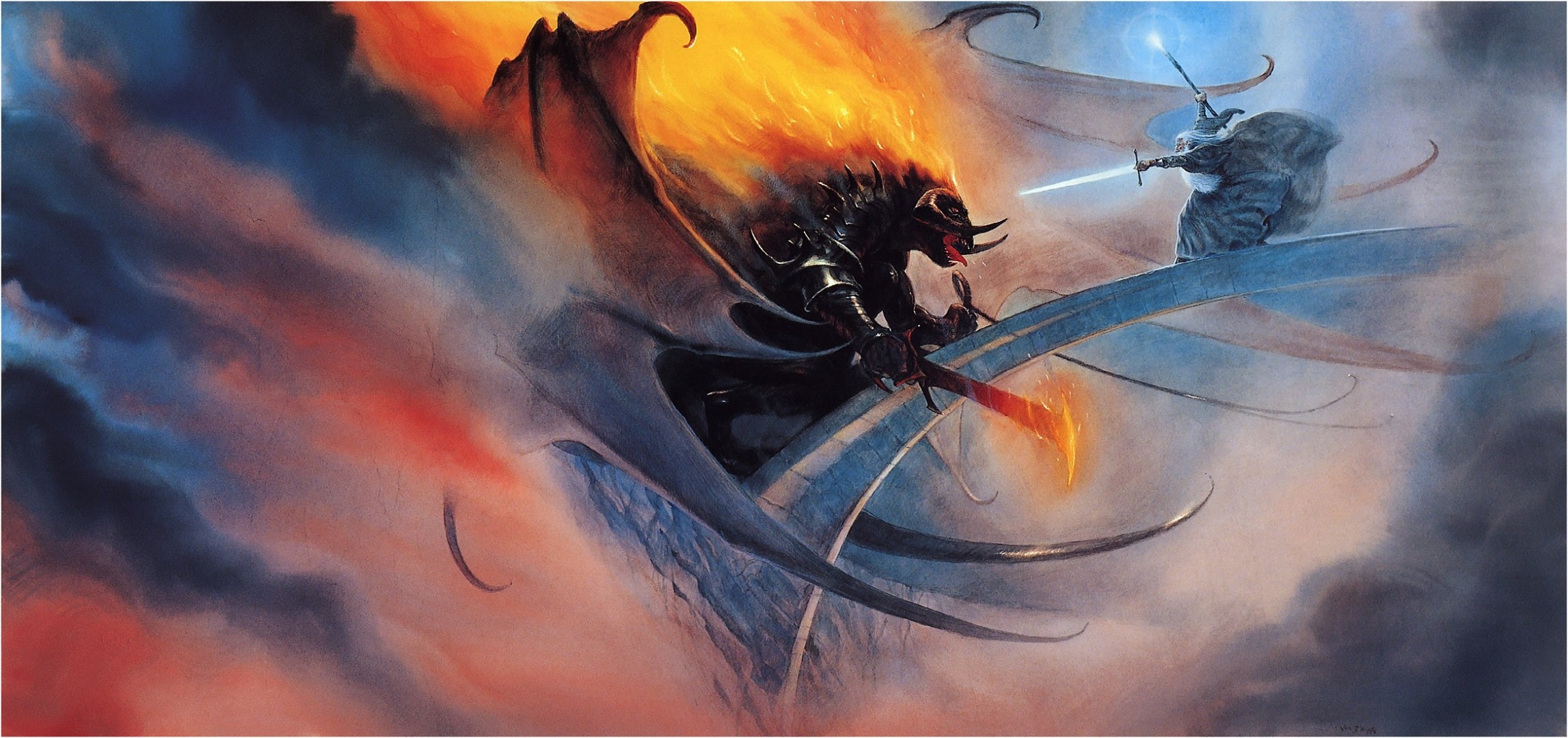 władca pierścieni gandalf most bitwa fantazja magia