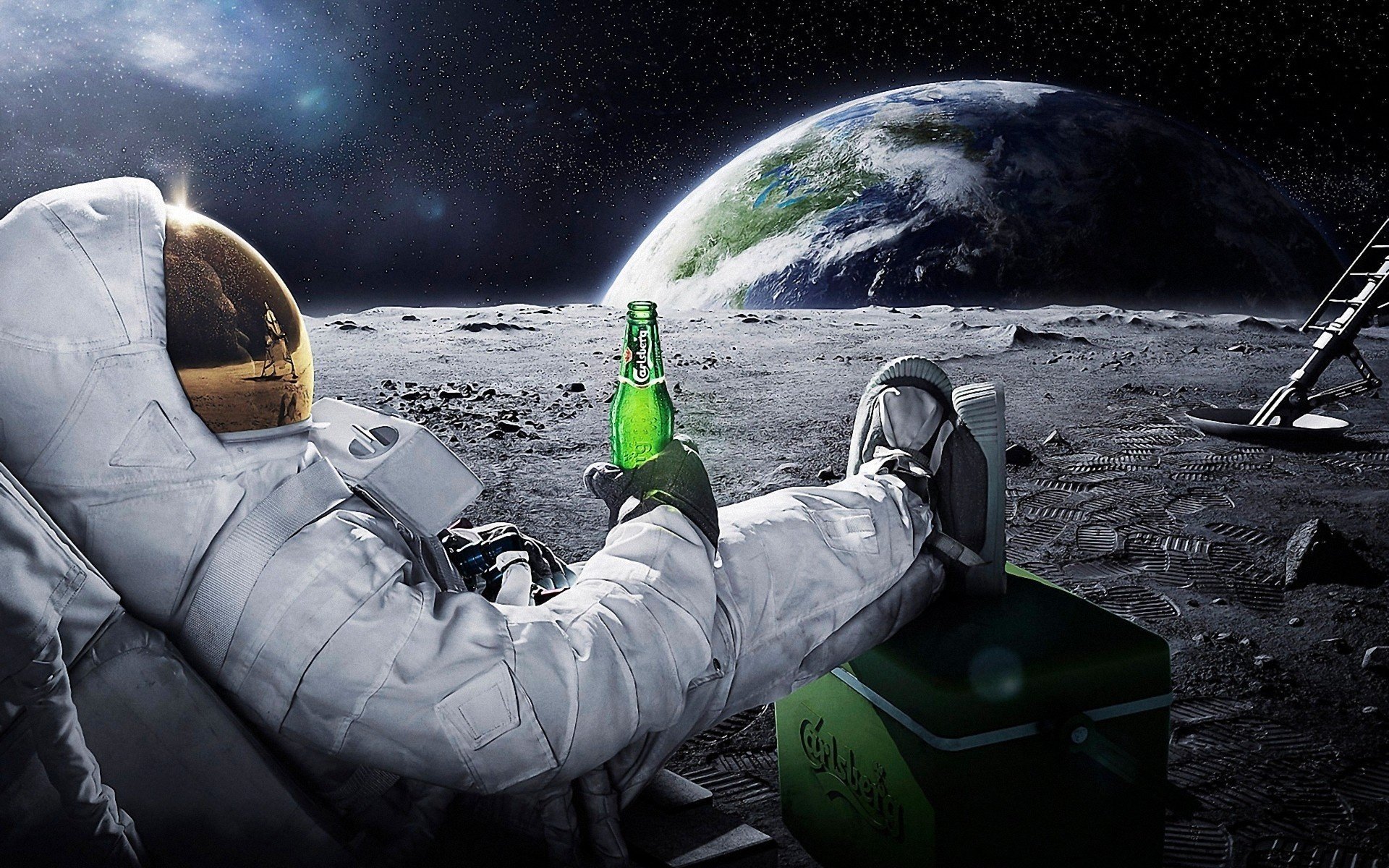 carlsberg луна космонавт космос астронавт земля пиво
