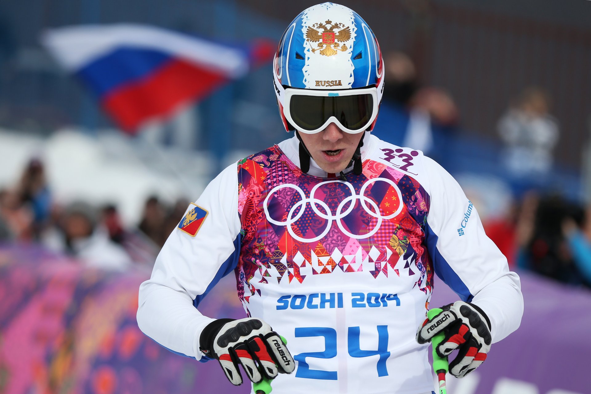 ski-cross egor korotkow soczi 2014 soczi 2014 zimowe igrzyska olimpijskie xxii zimowe igrzyska olimpijskie soczi 2014 rosja flaga herb kask okulary