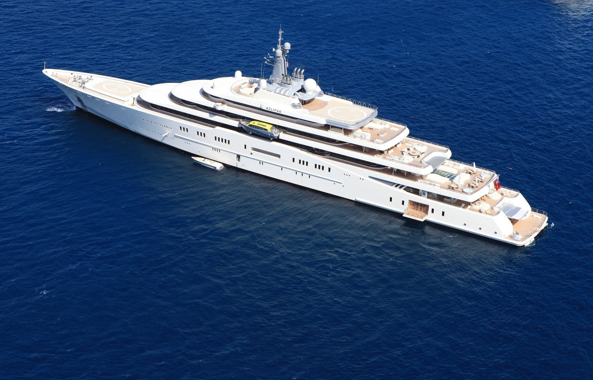 yacht моторная белая eclipse мега яхта катер море