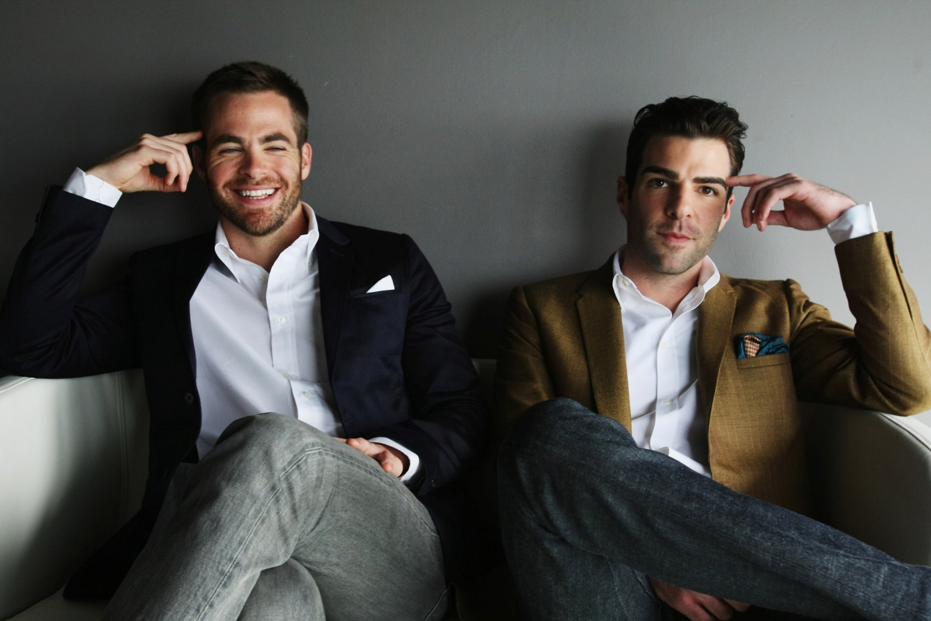 chris pine zachary quinto quinto aktorzy star trek promo