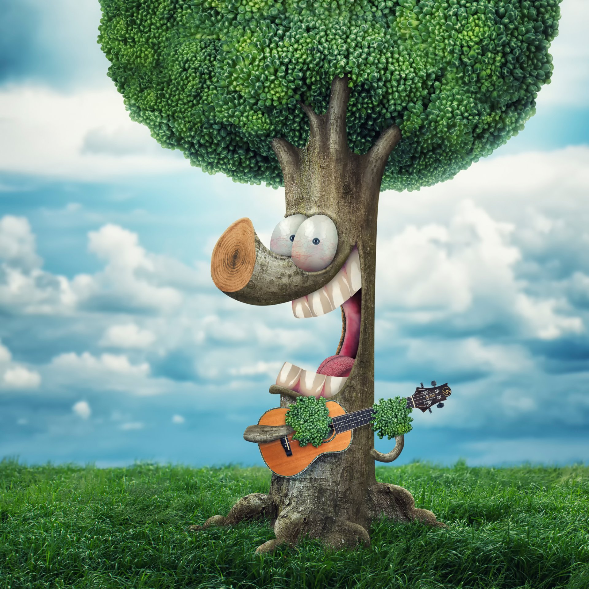 drewno gitara piosenka humor