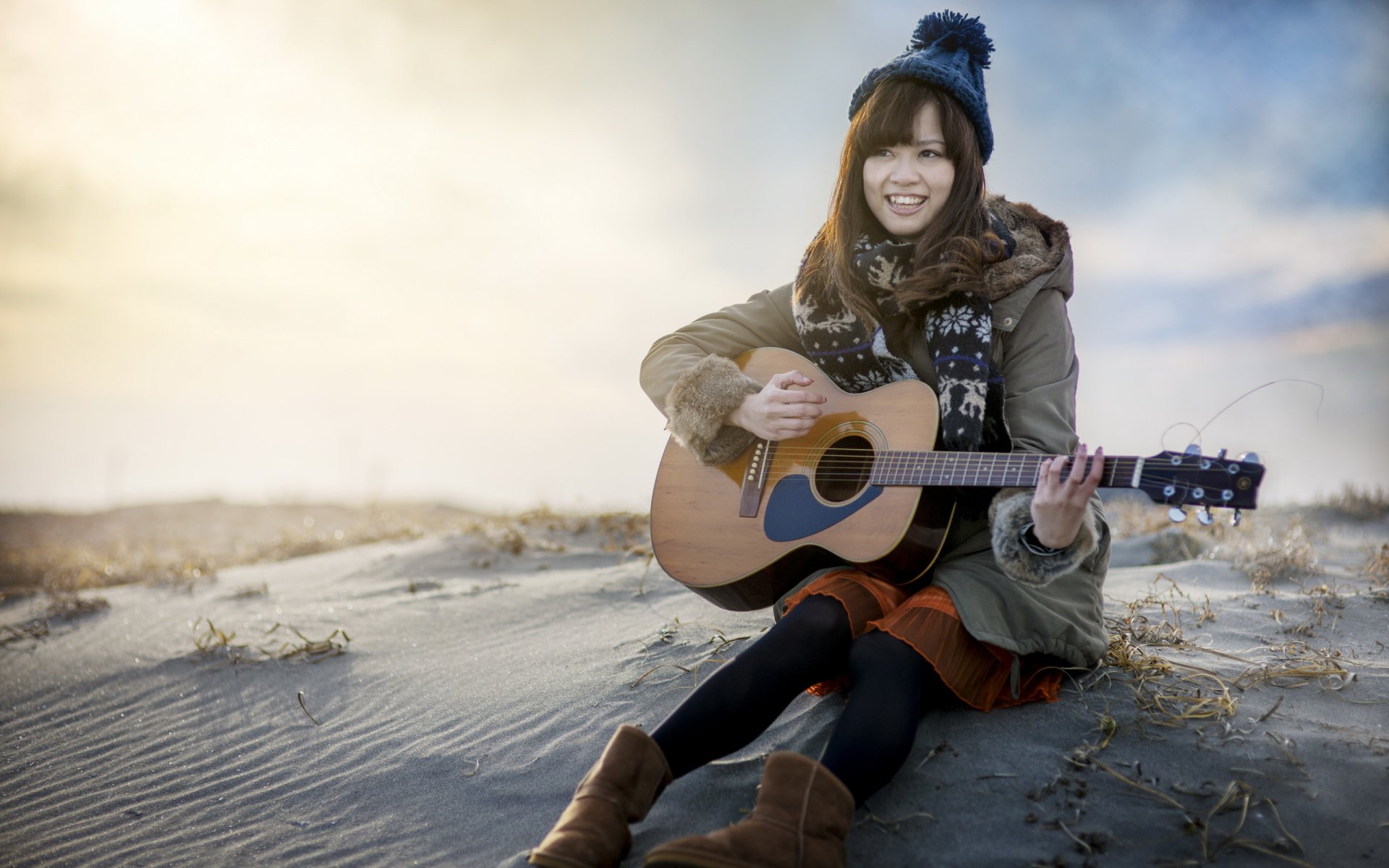 dziewczyna azjatka gitara muzyka