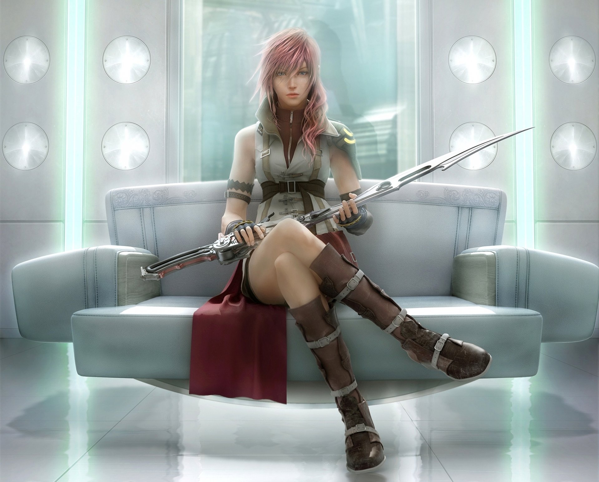 final fantasy xiii sztuka dziewczyna wojownik miecz