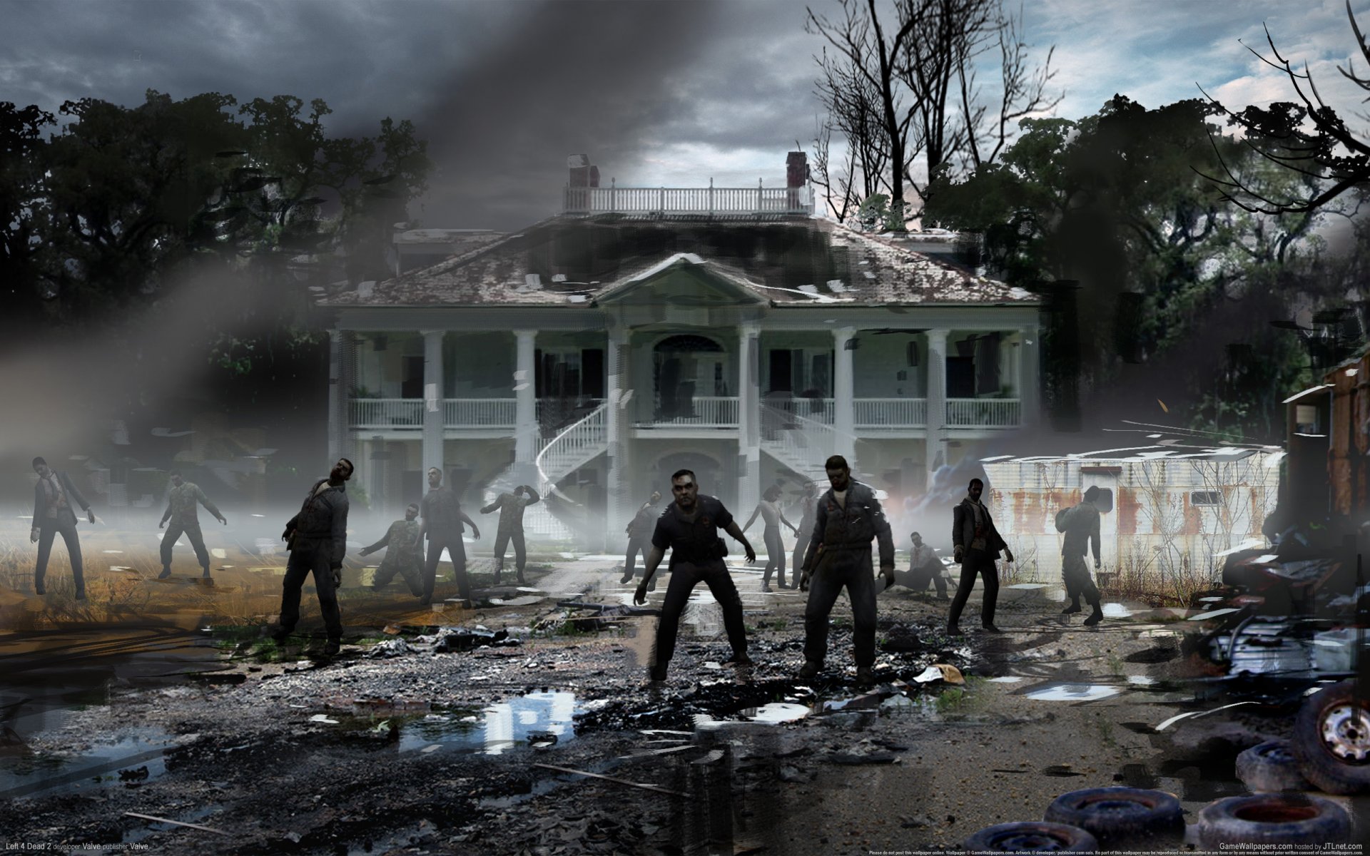 left 4 dead зомби дом мусор