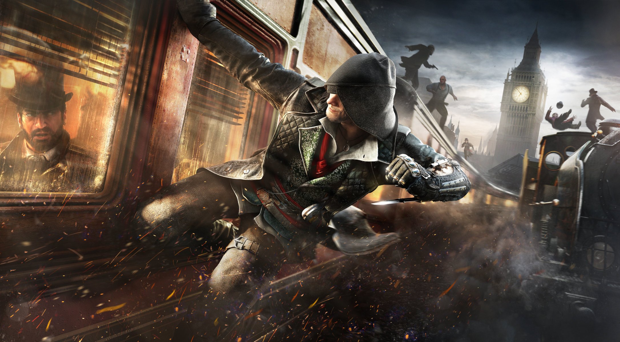 assassin creed: syndicate zabójcy zabójcy atak pociąg prędkość ostrze kaptur niebo płaszcz