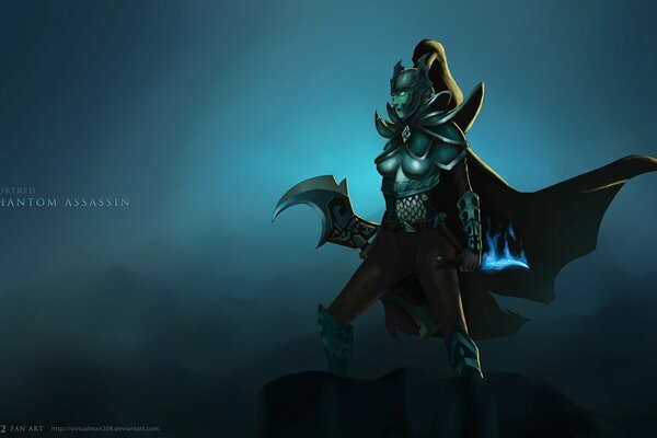 Obraz bohatera phantom assassin z gry Dota 2