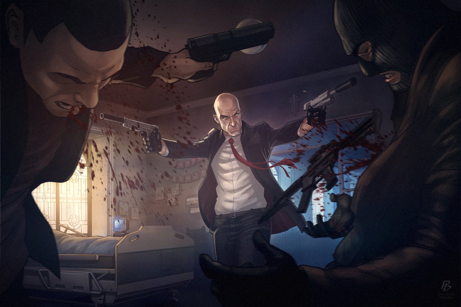 hitman absolution киллер убийца оружие пистолеты агент 47 патрик браун
