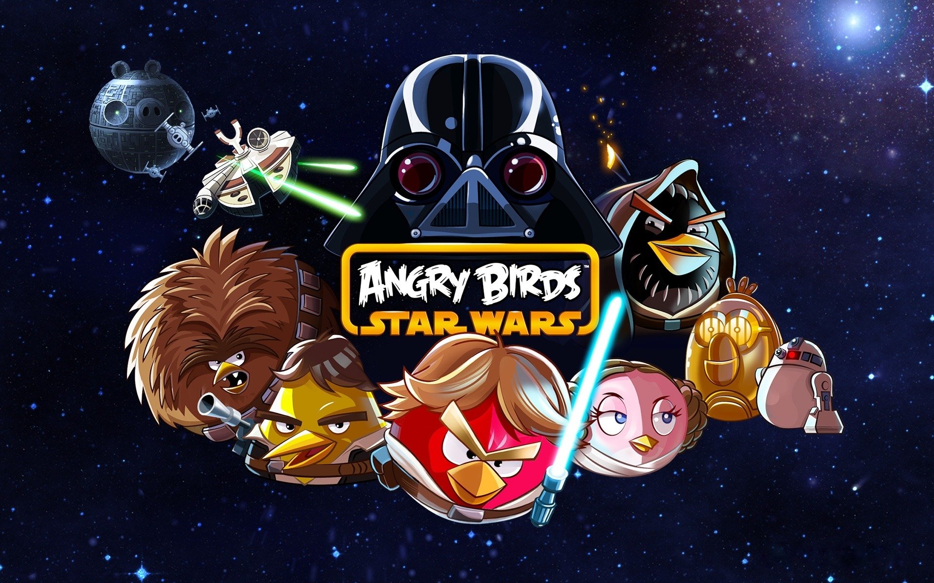 звездные войны angry birds злые птицы дарт вейдер люк скайуокер оби-ван кеноби хан соло чубакка дроиды звезда смерти сокол тысячилетия