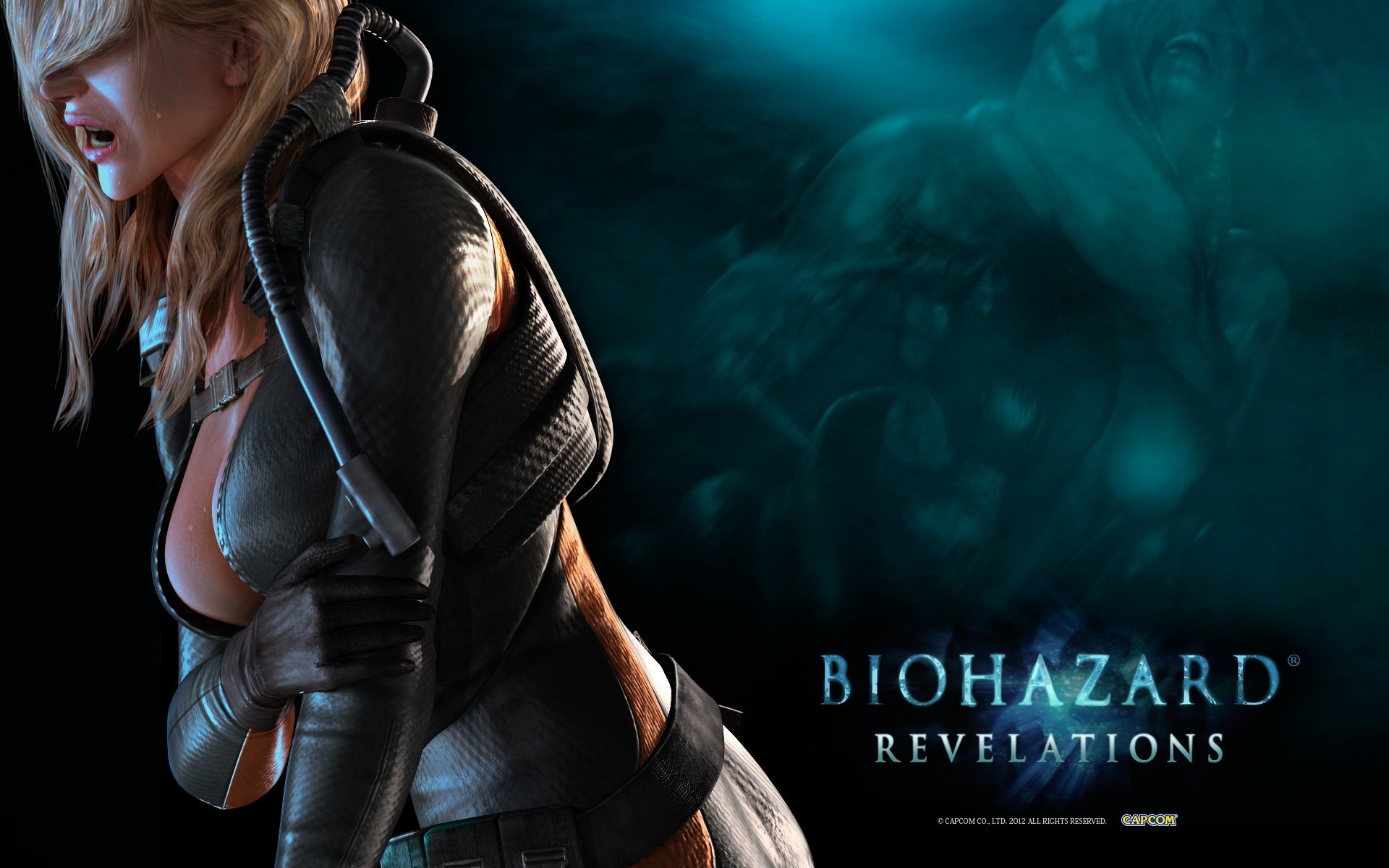 resident evil: revelation resident evil: revelation biologicznie niebezpieczne resident evil potwór mutant parasol ból włosy klatka piersiowa kombinezon do nurkowania capcom