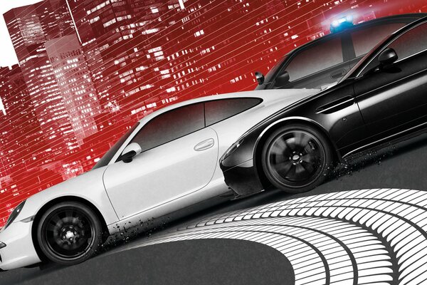 Машины в дижении из игры need for speed