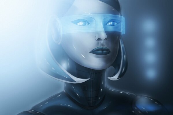 Рисунок девушки андроида из игры mass effect