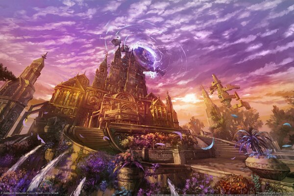Kolorowy pałac z gry lineage 2