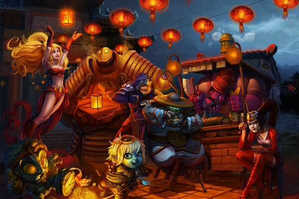 Фанарт с героями из игры Лига легенд