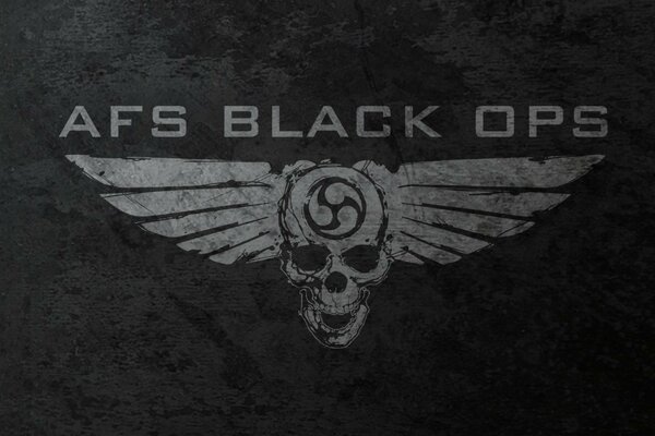 Rysunek czaszki ze skrzydłami z Afs black ops