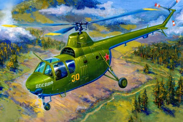 Pierwszy seryjny Radziecki helikopter w locie