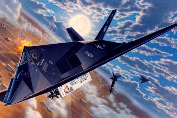 Amerykański jednomiejscowy poddźwiękowy taktyczny samolot szturmowy LOCKHEED f - 117