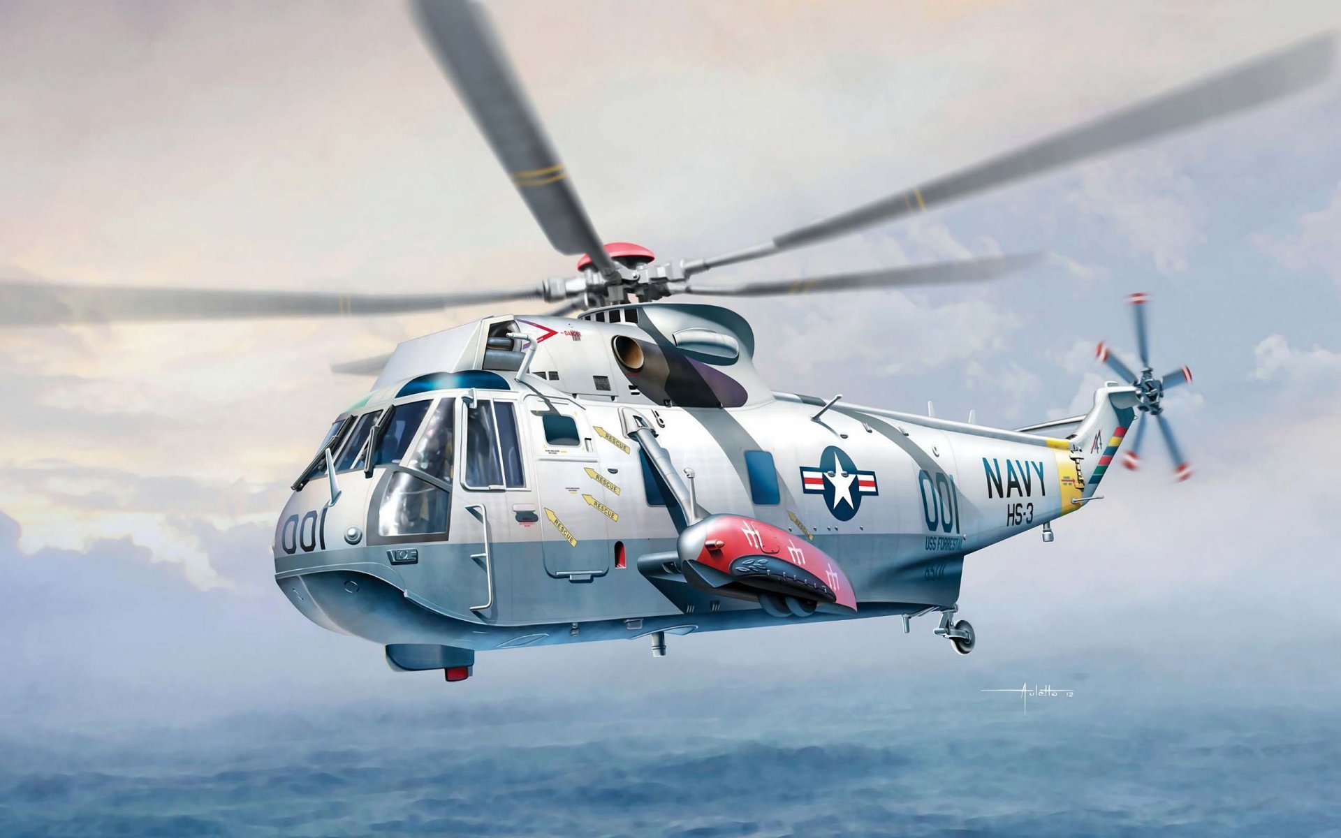 вертолет сикорский s-61-sh-3 море король противолодочный транспортный вмс сша