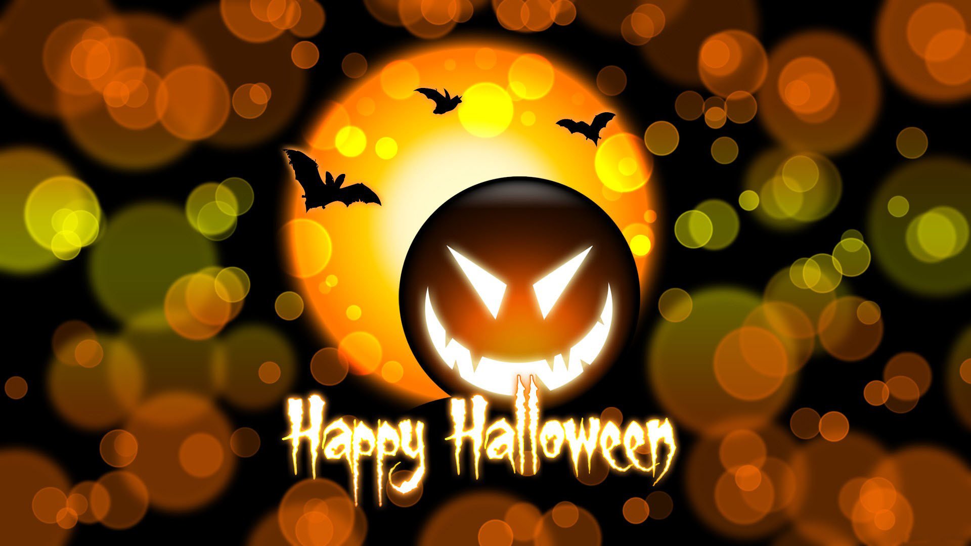 halloween dynia nietoperze koła napis wesołego halloween